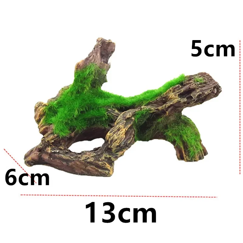 Decoração de Aquário Madeira de Resina para Tanque de Peixes com Musgo Verde - Imagem 6