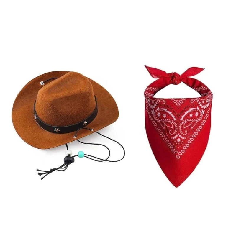 fantasia chapéu cowboy para cães e gatos