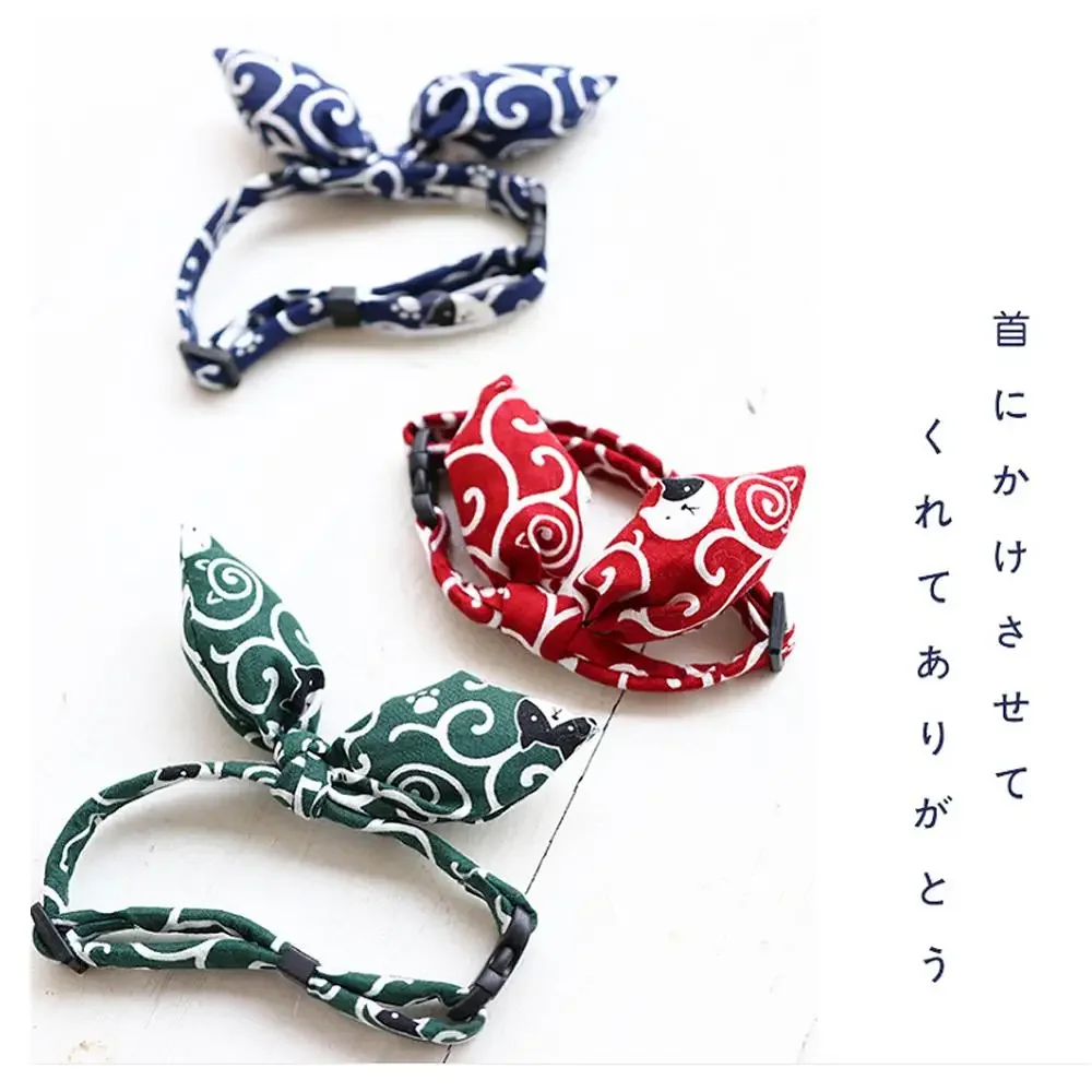 Bandana para Cães e Gatos de Algodão Ajustável Estilo Japonês - Imagem 3