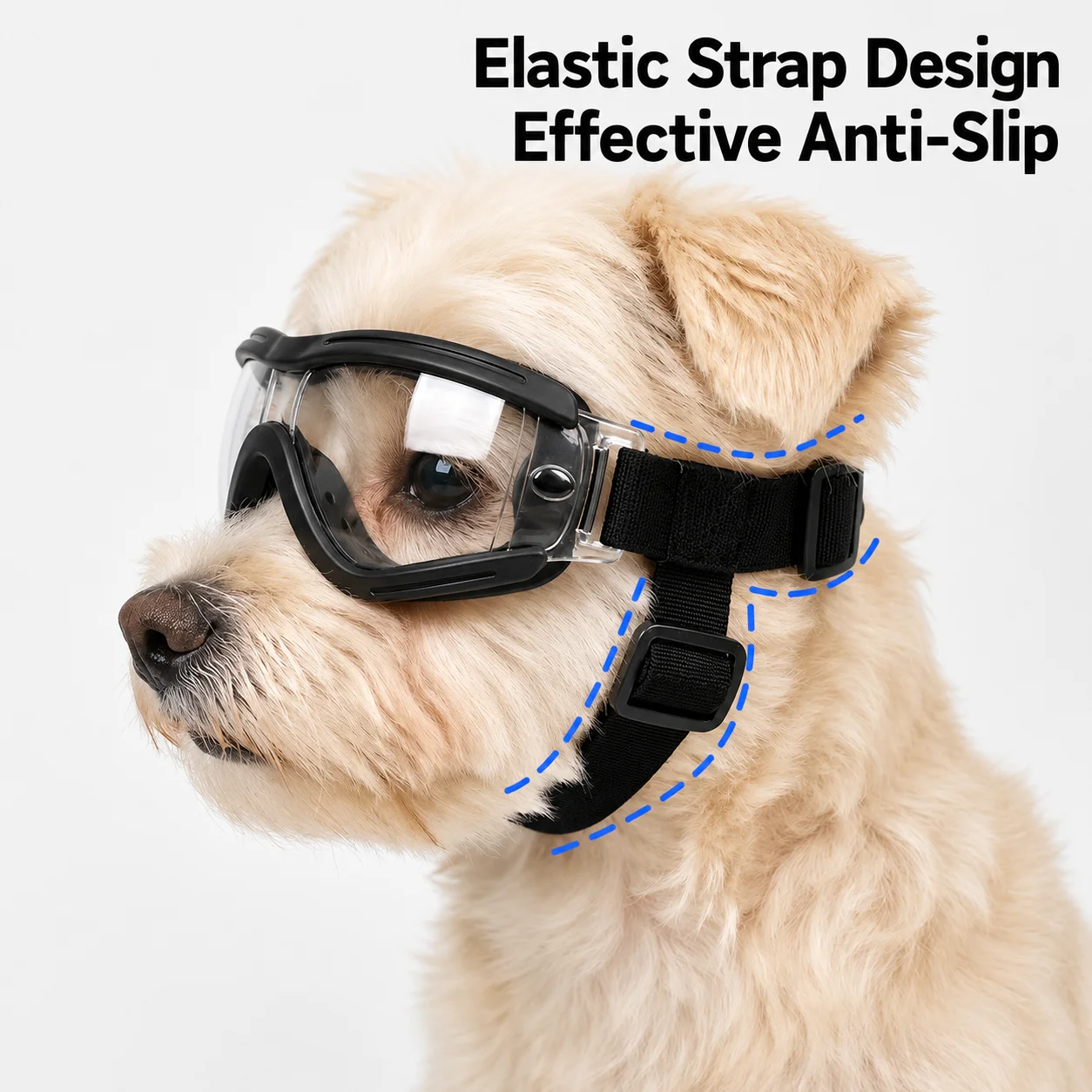 Óculos de Sol para Cães com Proteção UV e Lentes à Prova de Vento - Imagem 2