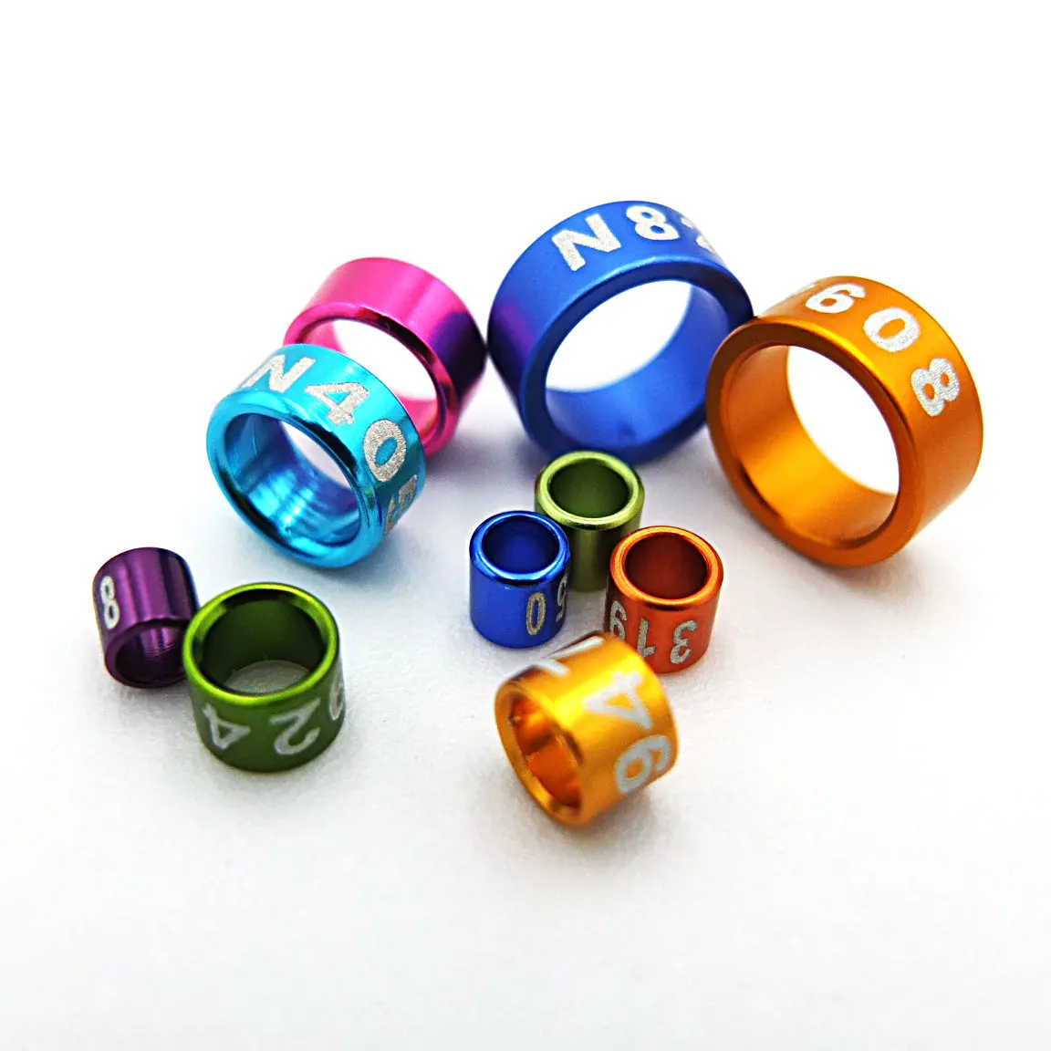 Anéis de Perna para Pássaros de Alumínio 2.6mm a 8.0mm Coloridos - Imagem 2