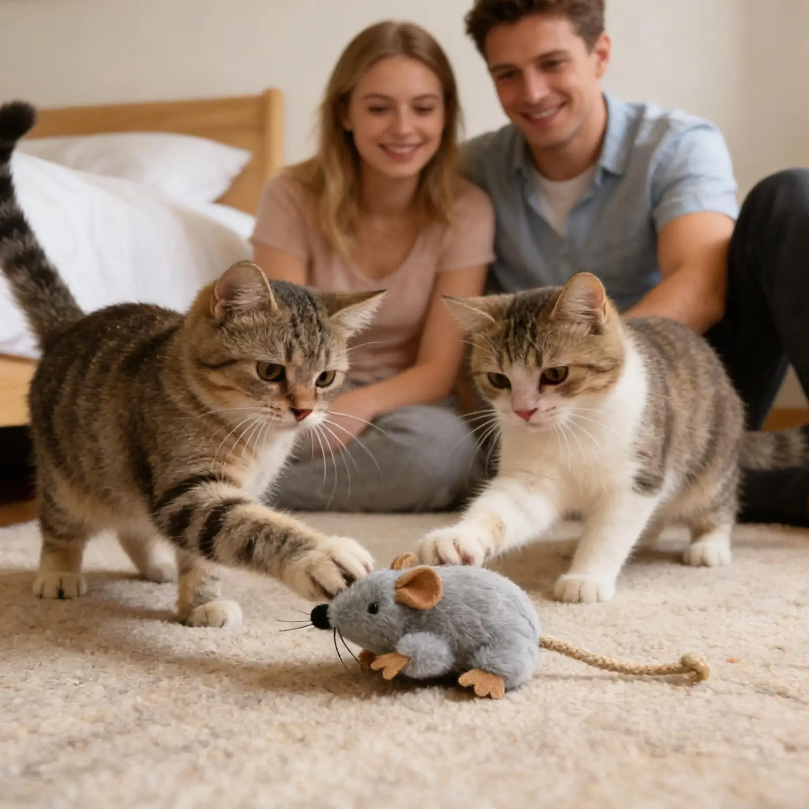 Brinquedo de Rato para Gatos de Pelúcia com Cauda em Movimento - Imagem 4