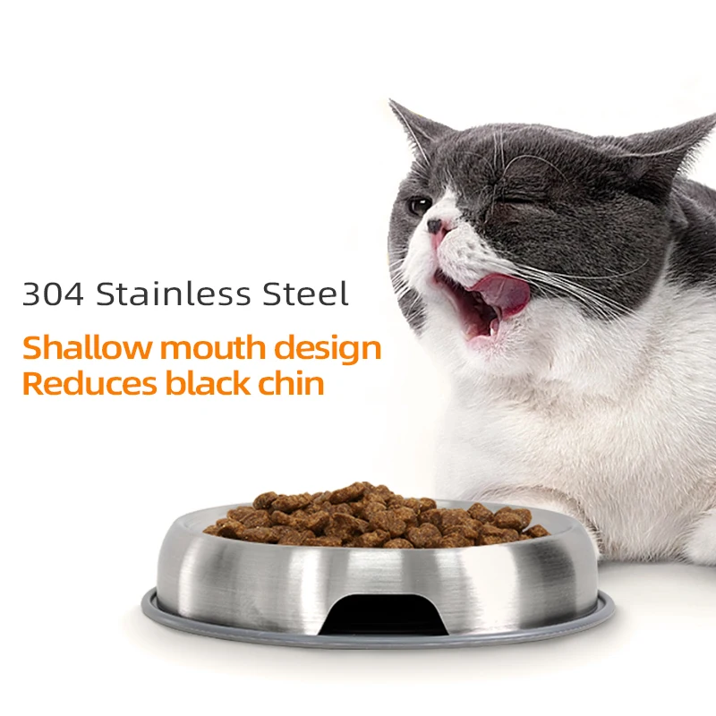 comedouro de aço inoxidável para cães e gatos