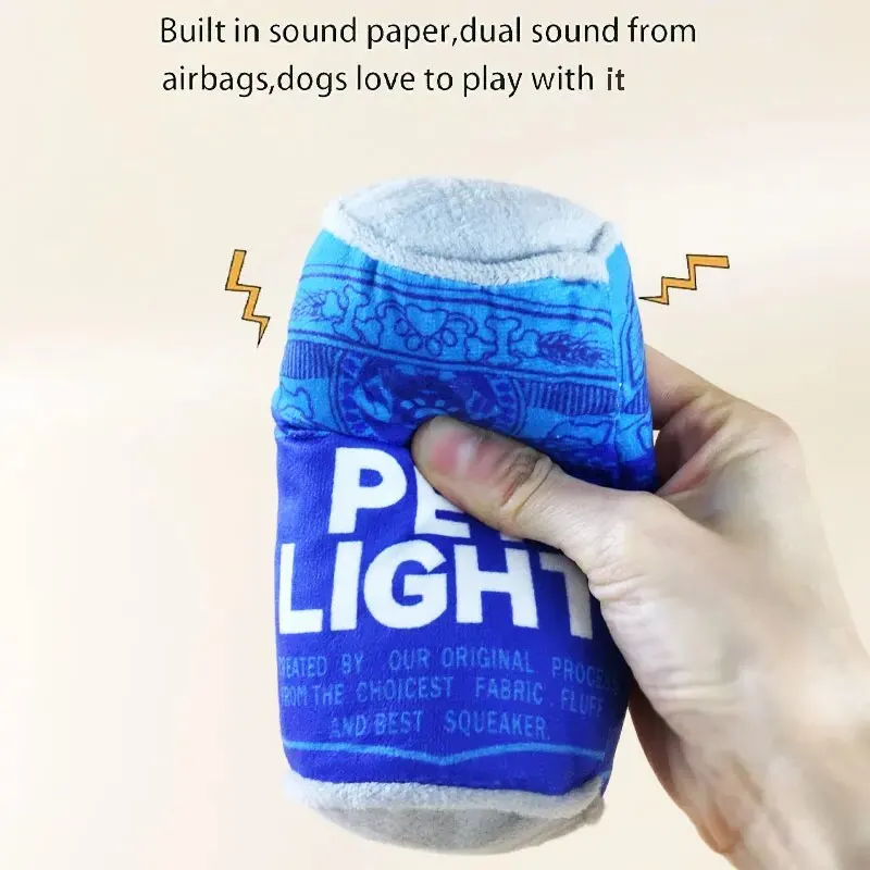 Brinquedo para Cães de Pelúcia Formato Garrafa com Apito - Imagem 5