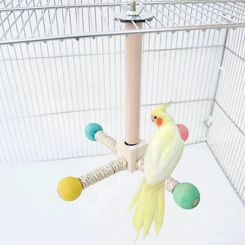 Suporte Giratório para Poleiro de Pássaros com Rolamento para Papagaios - Imagem 6