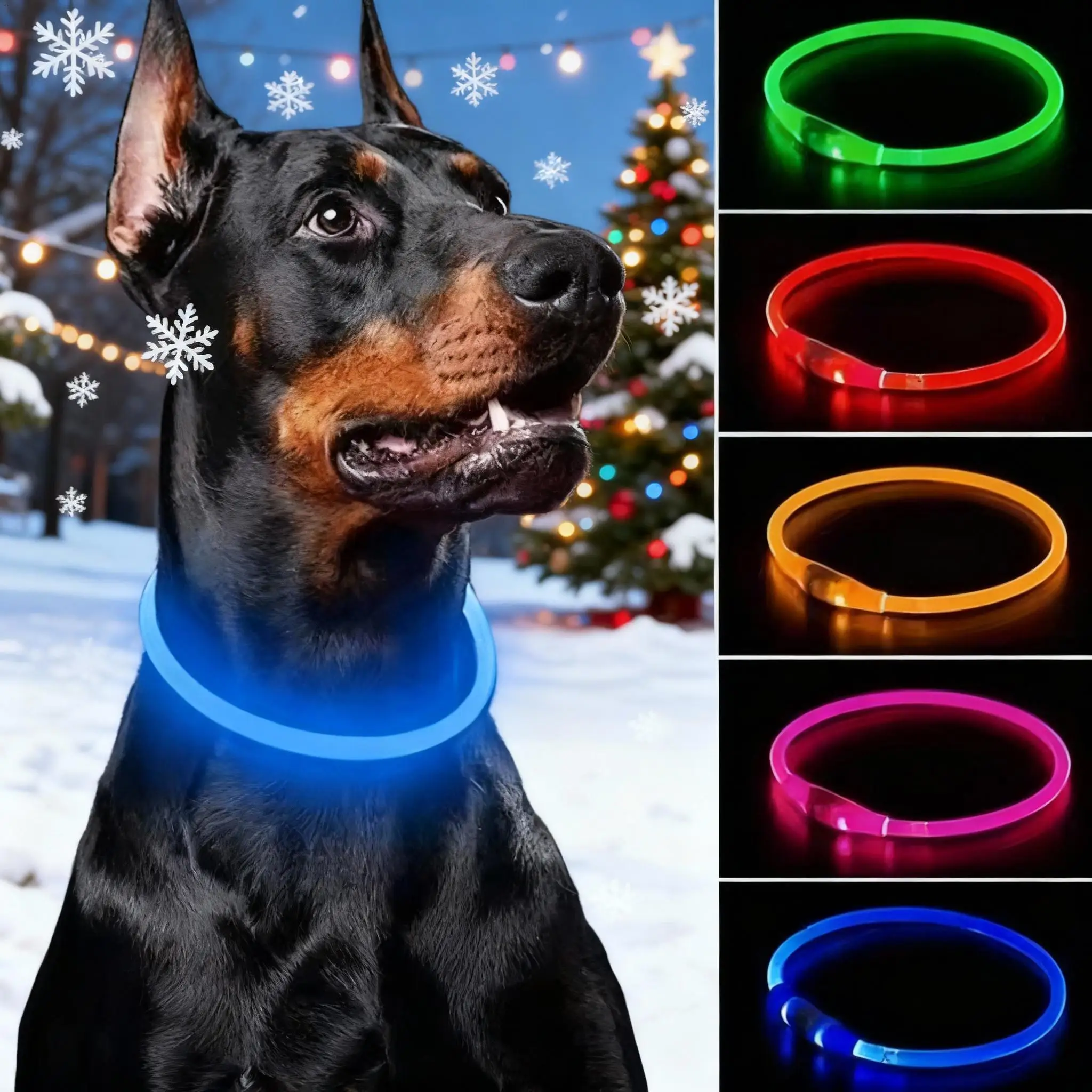 coleira LED para cães recarregável