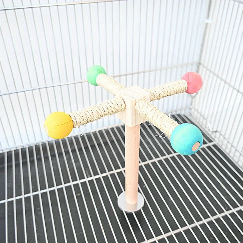 Suporte Giratório para Poleiro de Pássaros com Rolamento para Papagaios - Imagem 4