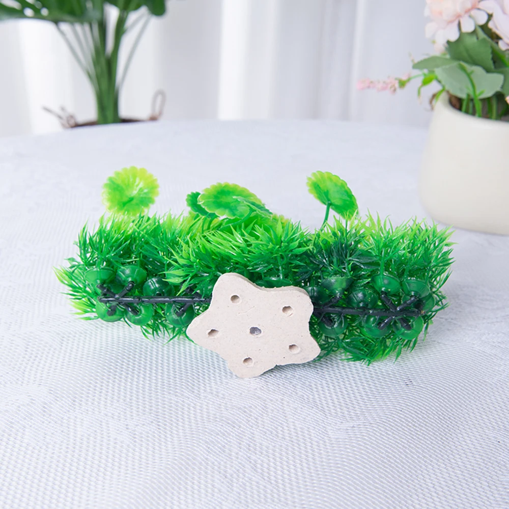 Planta Artificial para Aquário de Plástico BRANCO com Base - Imagem 3