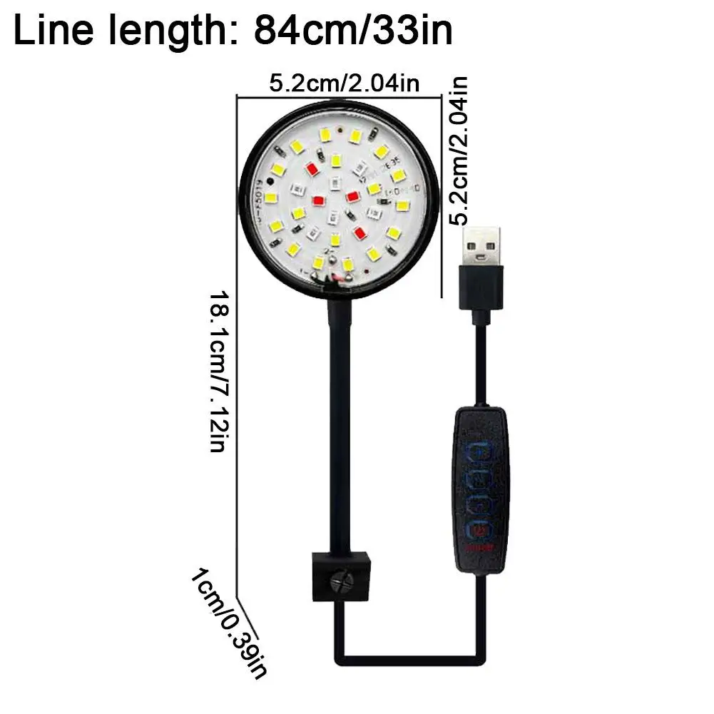Luminária LED para Aquário USB 5W com Ajuste 360° e Clipe - Imagem 2