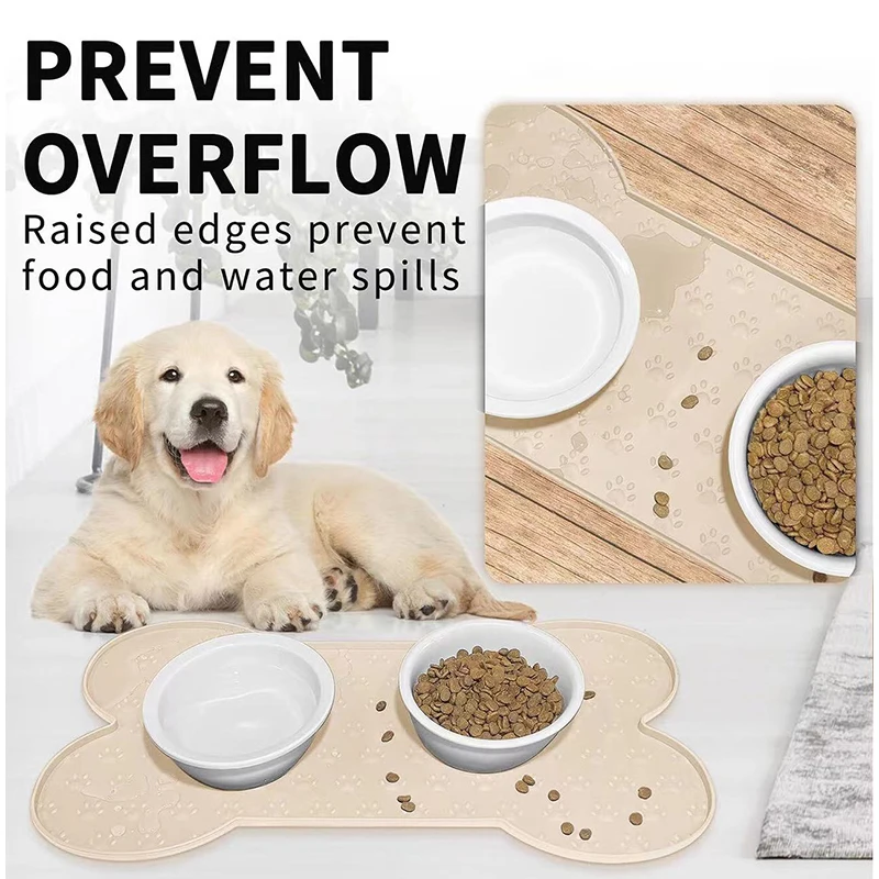 Tapete de Silicone para Cães e Gatos Cinza Fácil de Limpar - Image 2