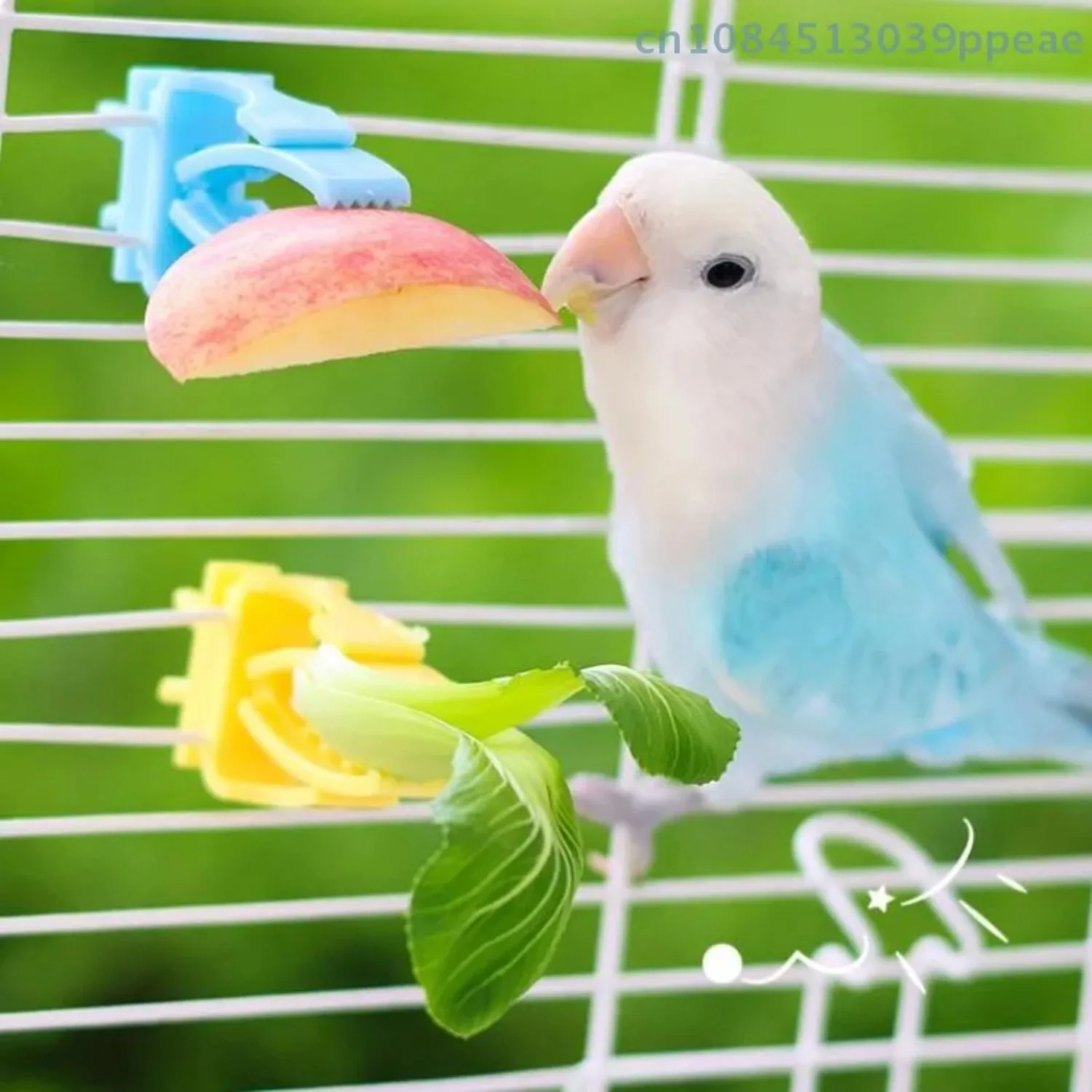 Clipes de Frutas e Vegetais para Pássaros com Trava Giratória, 4 Peças - Imagem 3