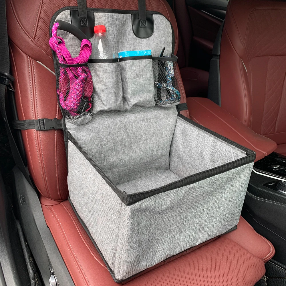 Assento de Carro para Cães Pequenos e Médios com Bolsos Laterais - Imagem 3