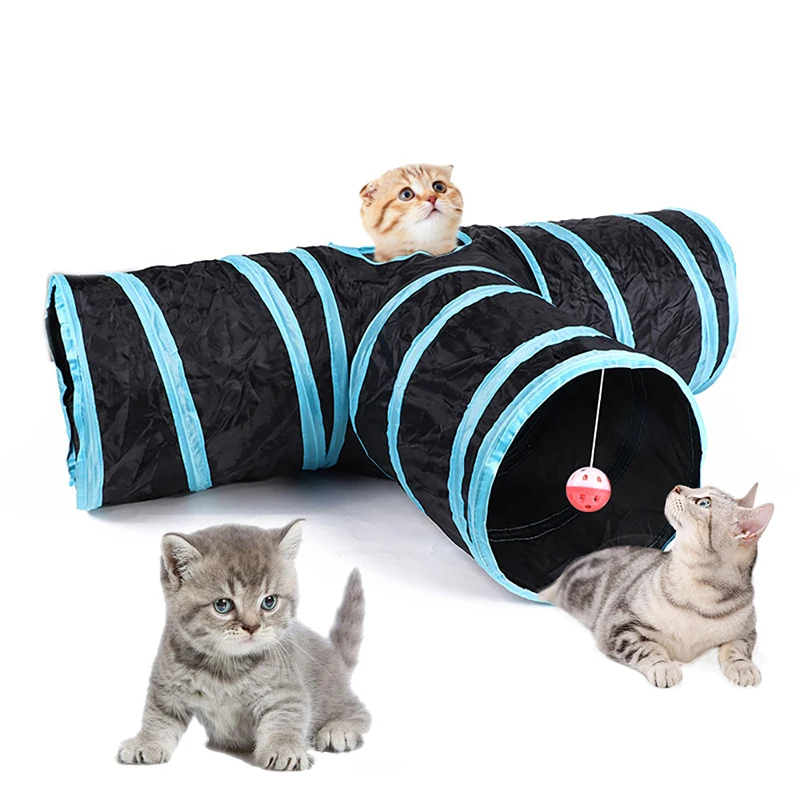 Túnel Dobrável para Gatos e Filhotes de Poliéster com 60 cm - Imagem 3