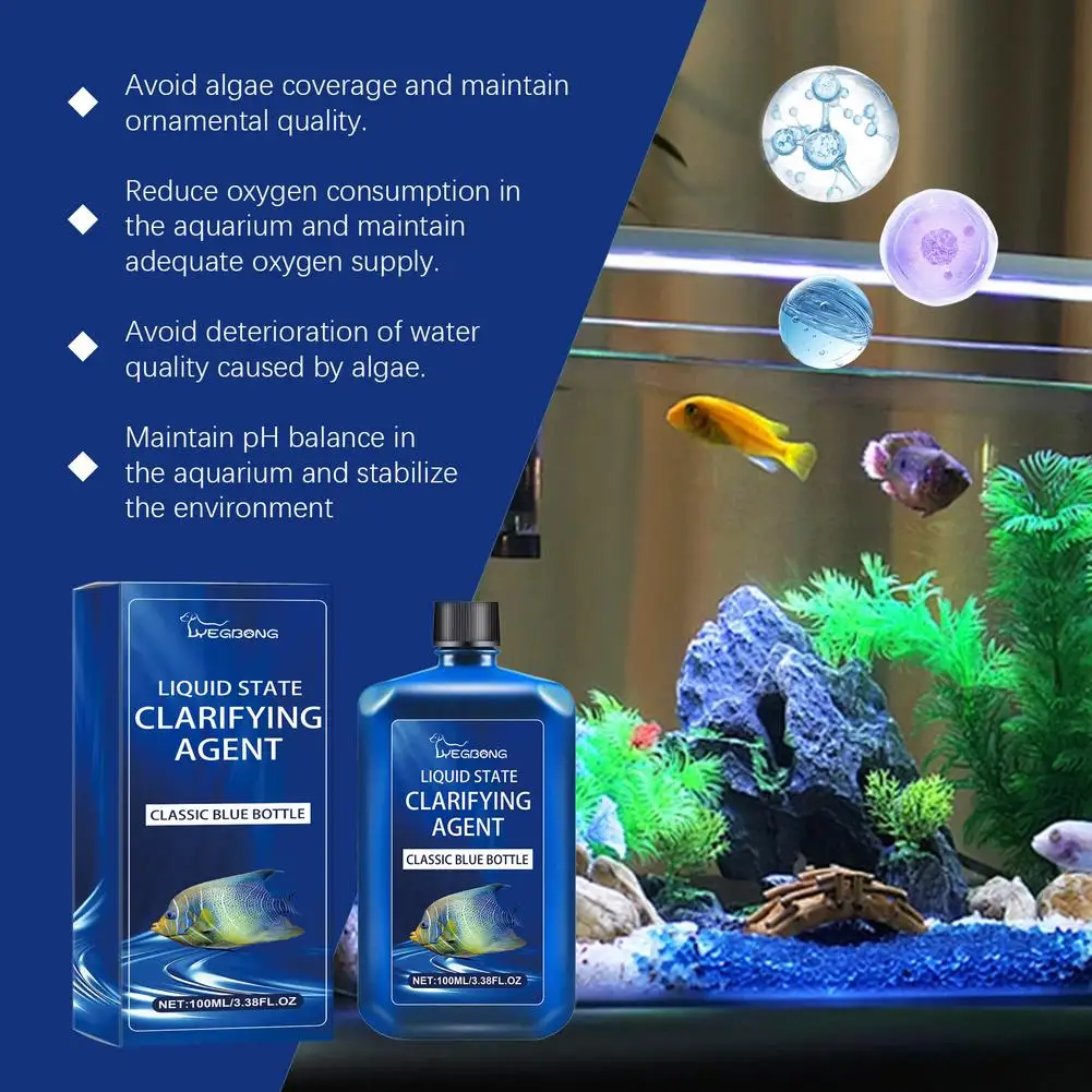 Clarificador de Água para Aquário 100ml para Água Cristalina - Imagem 2