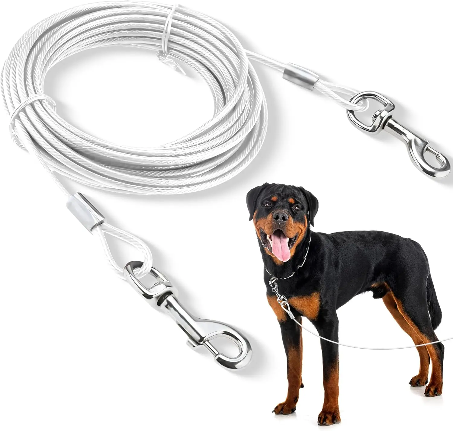 Cabo de Amarração para Cães Fio de Aço Inoxidável 2m para Área Externa - Imagem 4