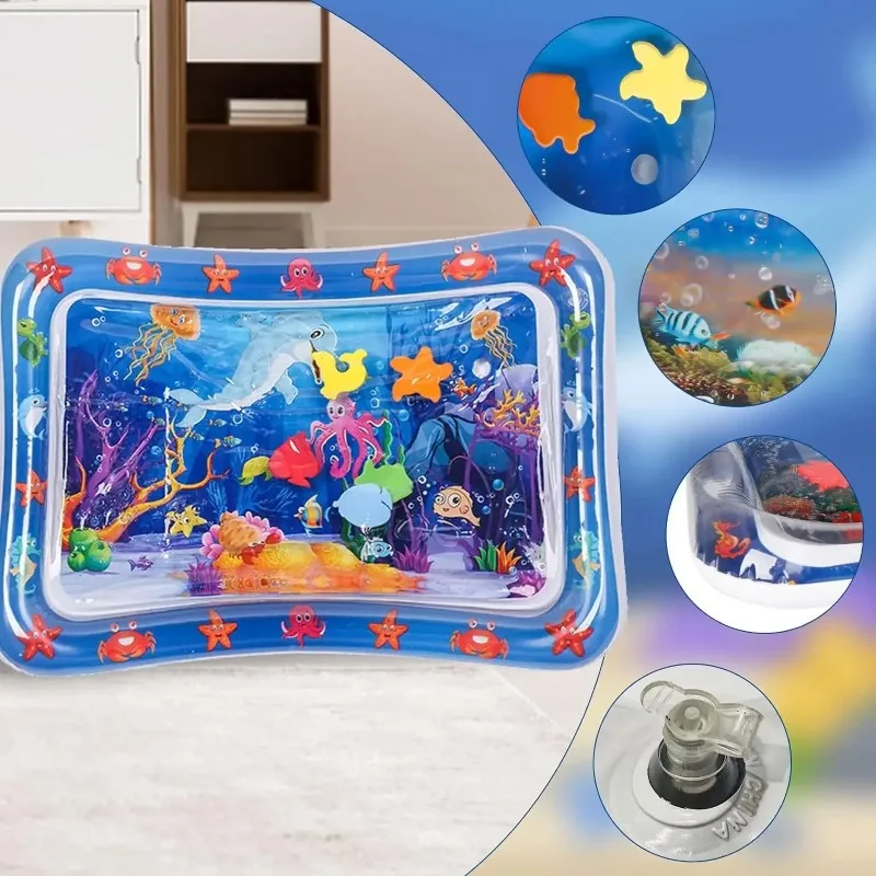 Tapete Sensorial Inflável para Cães e Gatos de PVC com Design Marinho - Imagem 3