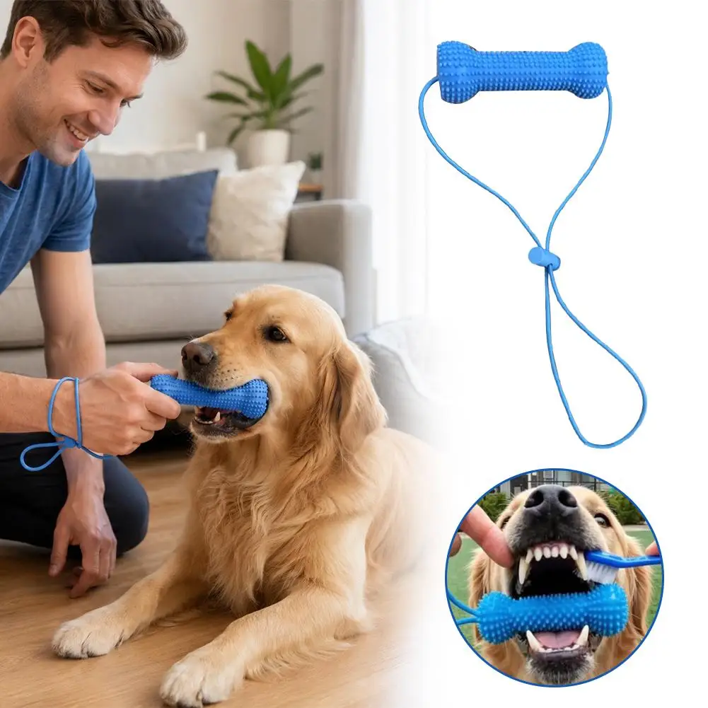 Brinquedo de Mastigar para Cães de Borracha com Corda Ajustável - Imagem 2