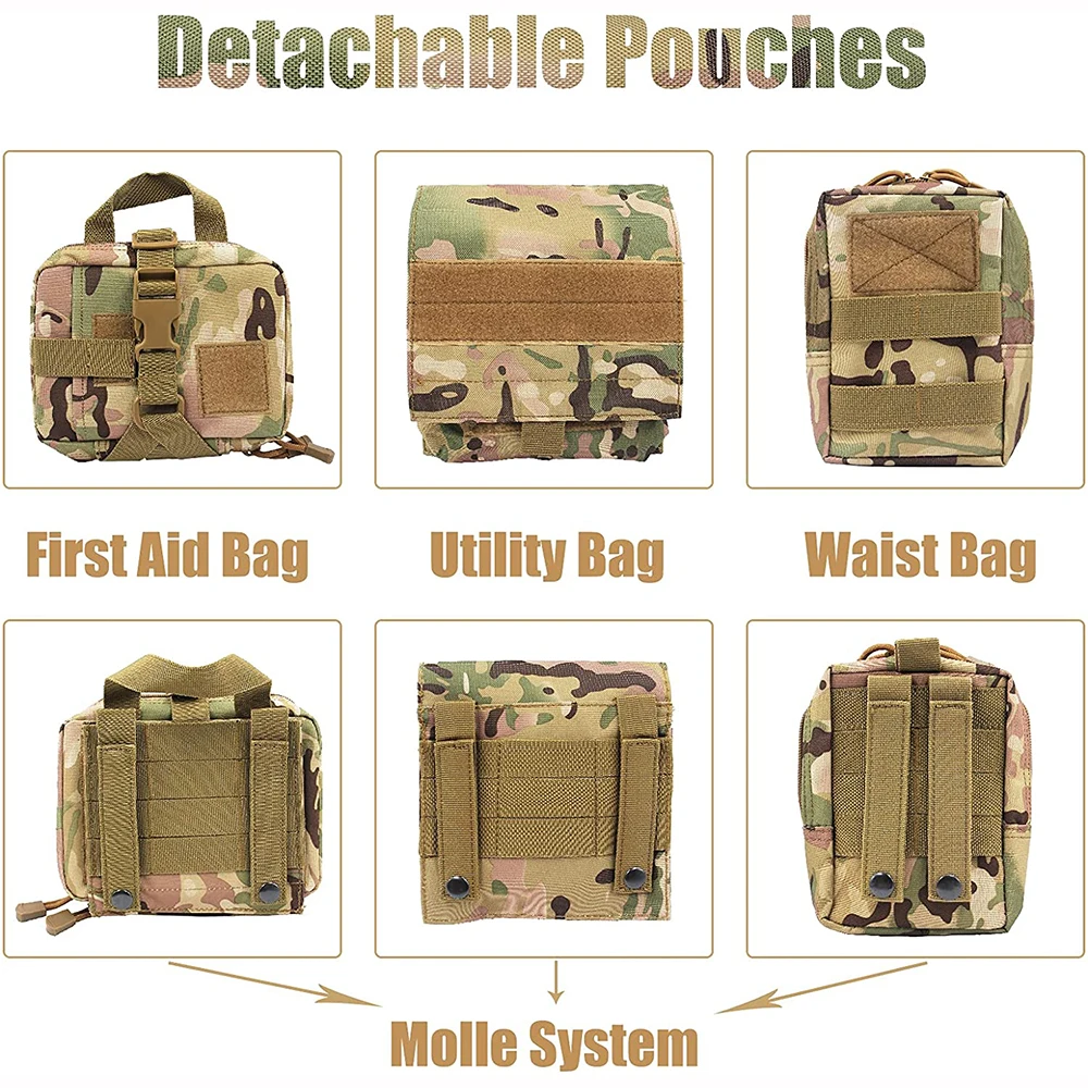 Colete Tático para Cães Grandes com Bolsas Molle e Ajuste no Peito - Image 4