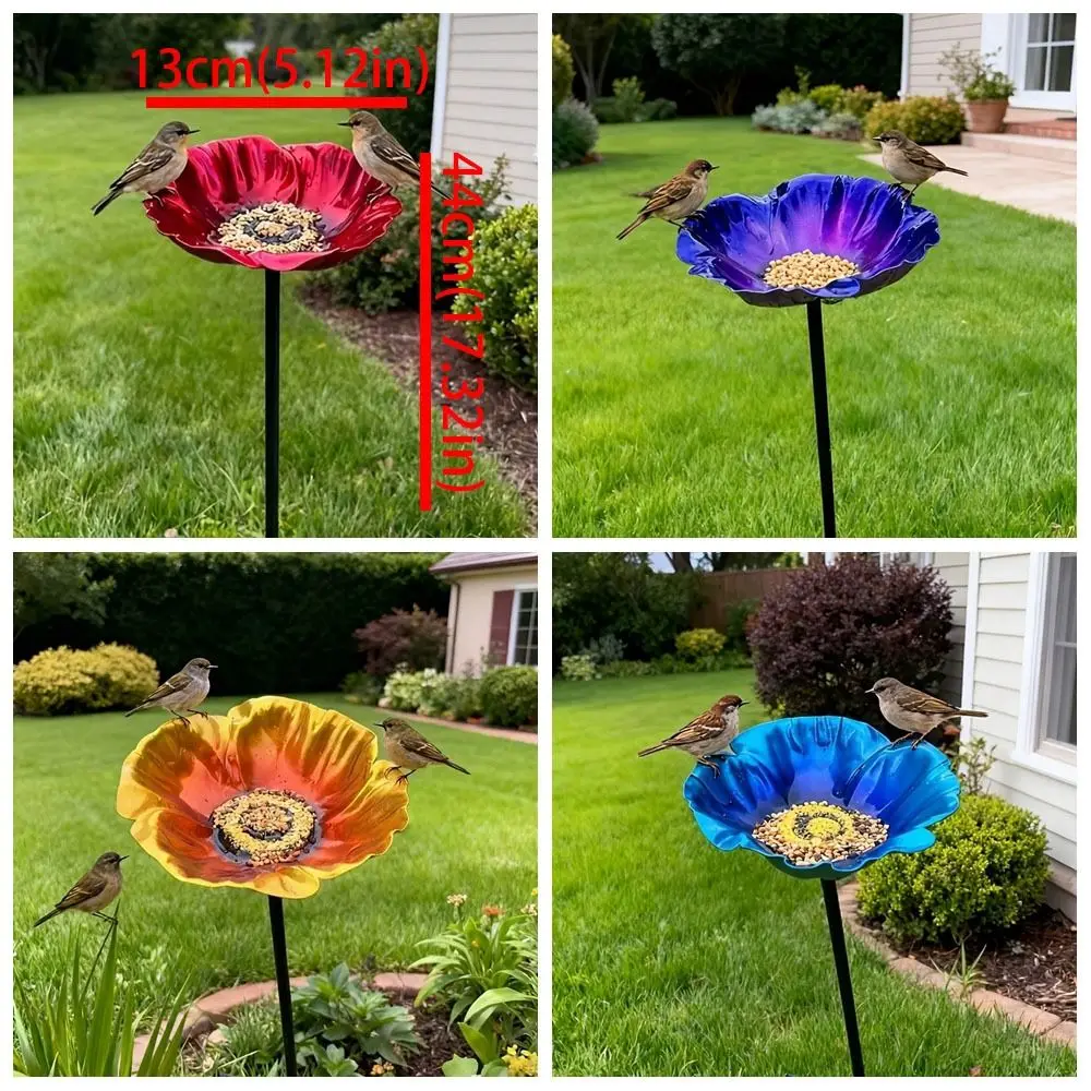 Bebedouro para Pássaros de Metal em Formato de Flor 44x13 cm - Imagem 6