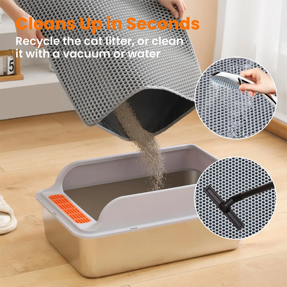 Tapete para Areia de Gato de EVA com Camada Dupla e Base Impermeável - Imagem 6