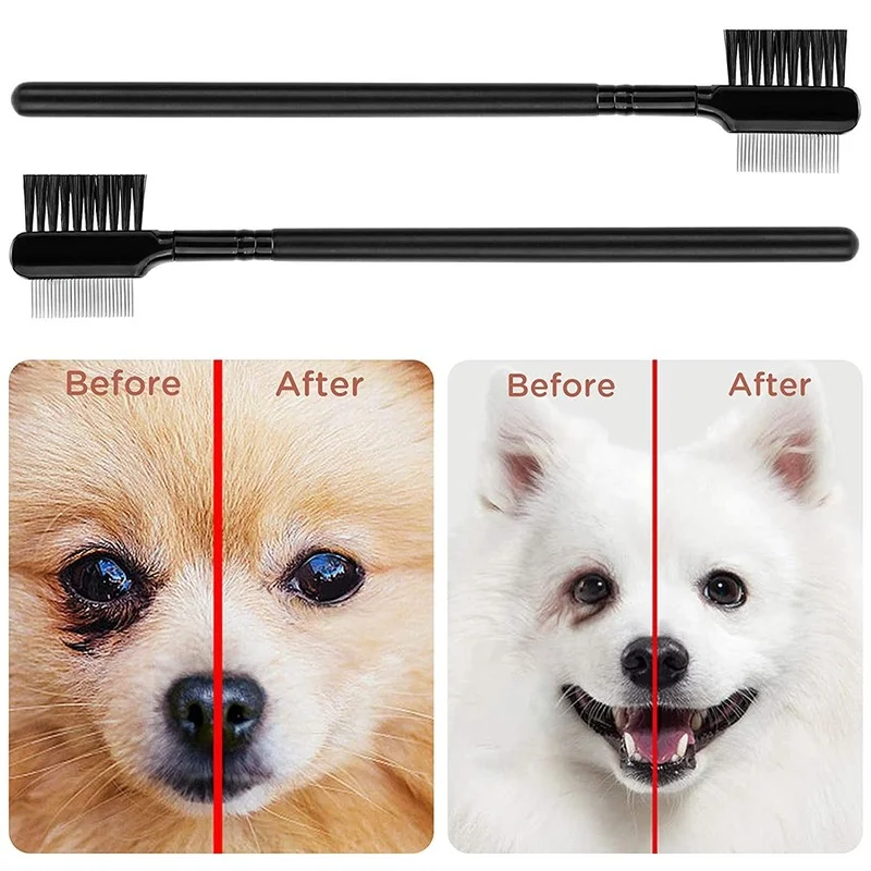Escova Removedora de Lágrimas para Cães e Gatos Pequenos Dupla Face - Imagem 2