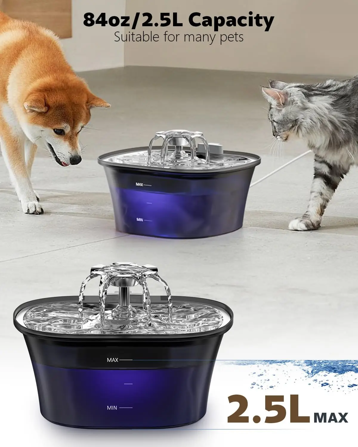 Bebedouro Automático USB para Pets 2.5 L com Cores - Image 2