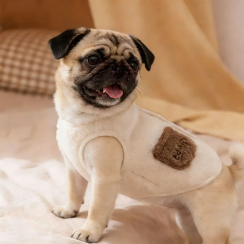 Colete de Fleece para Cães e Gatos de Veludo Teddy com Botão de Pressão - Imagem 3