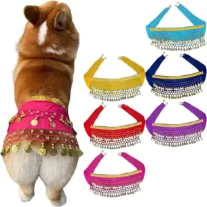 cinto decorativo para cães corgi com lantejoulas