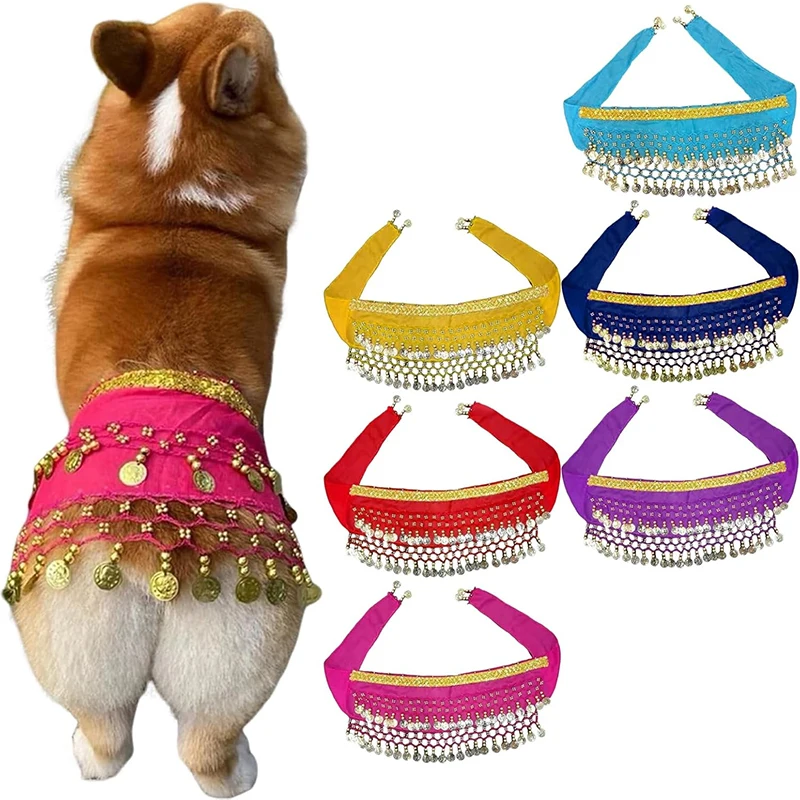 cinto decorativo para cães corgi com lantejoulas