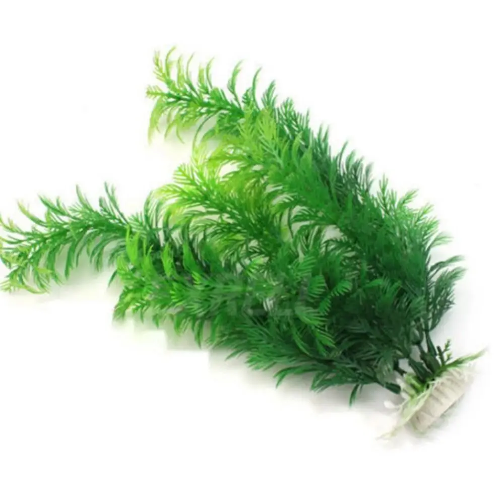 Planta Artificial para Aquário Verde de Plástico Textura Realista - Imagem 5