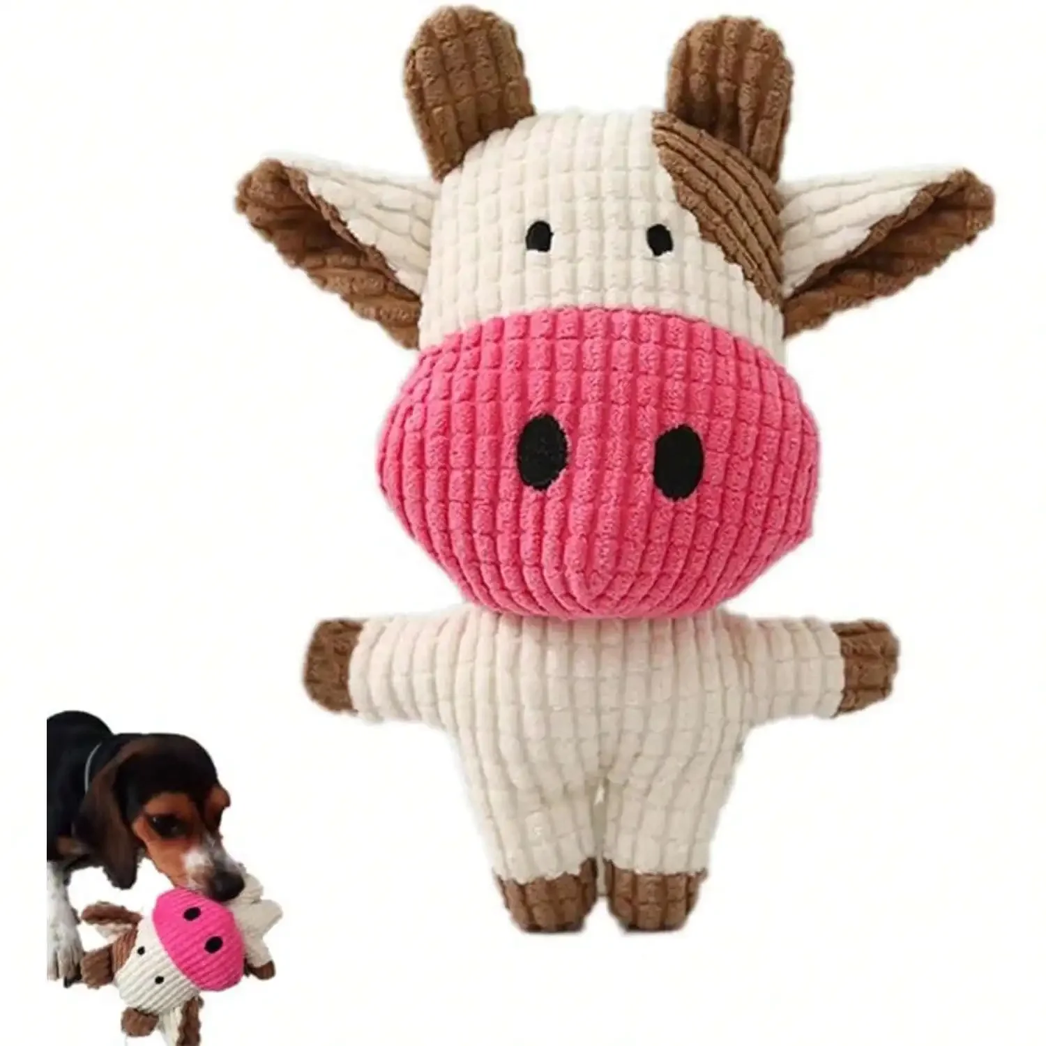Brinquedo de Pelúcia Vaca para Cães com Som para Treinamento - Imagem 2