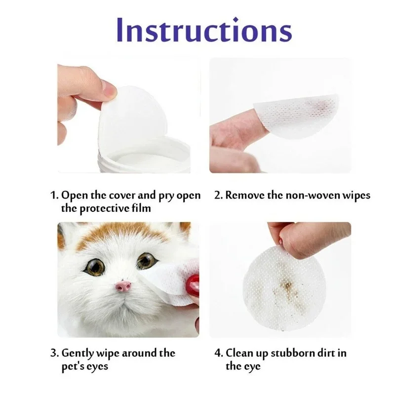 Toalhetes de Limpeza para Cães e Gatos 130 Pçs para Olhos e Ouvidos - Imagem 4