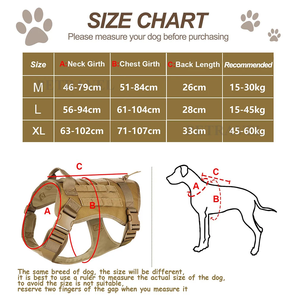 Colete Tático para Cães Ajustável para Treino e Passeio - Imagem 3