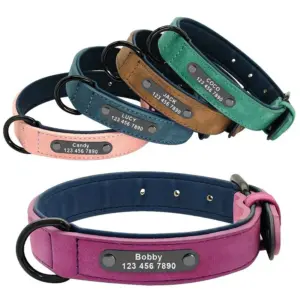 coleira de couro personalizada para cães