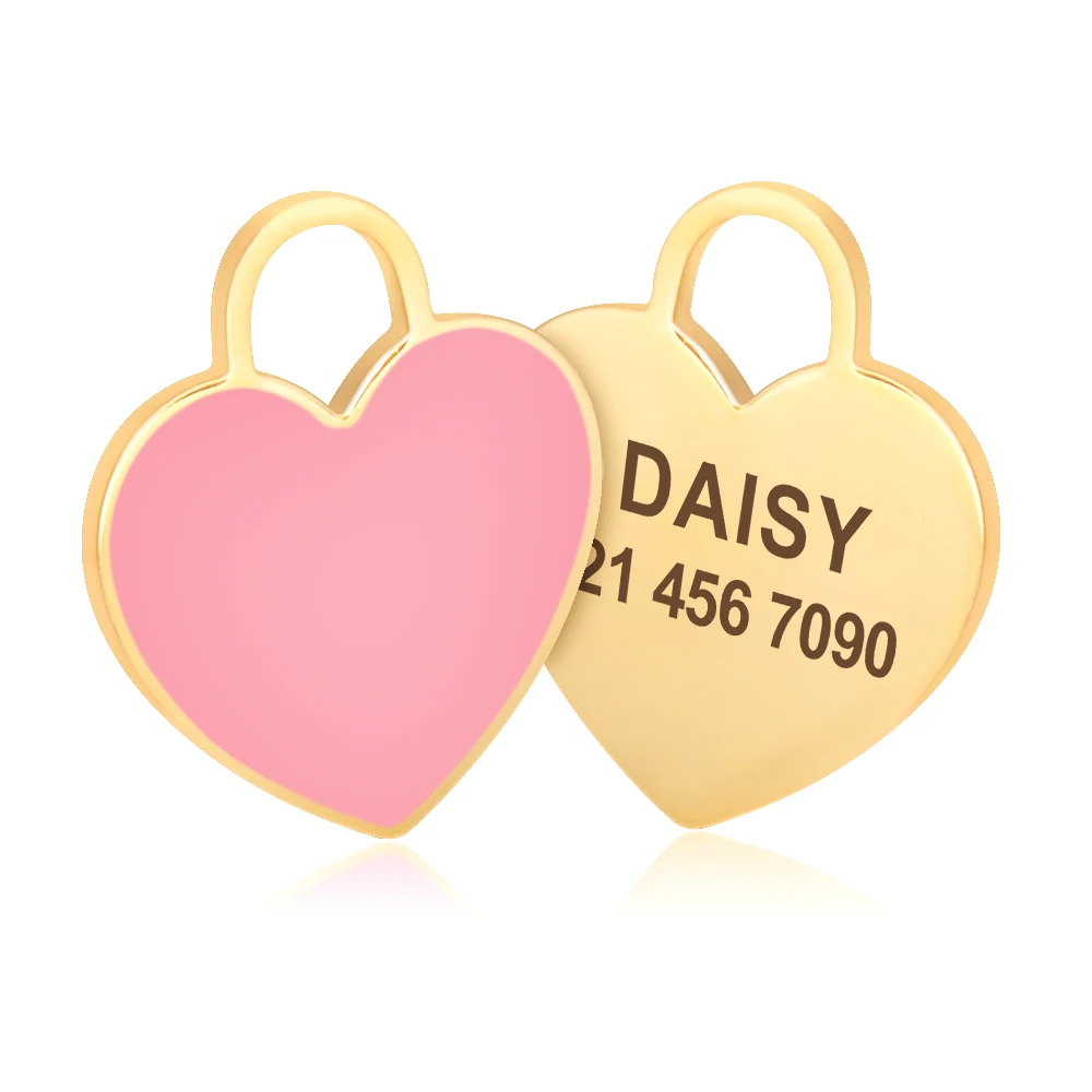 Etiqueta de Identificação Coração para Cães e Gatos Personalizável - Imagem 3