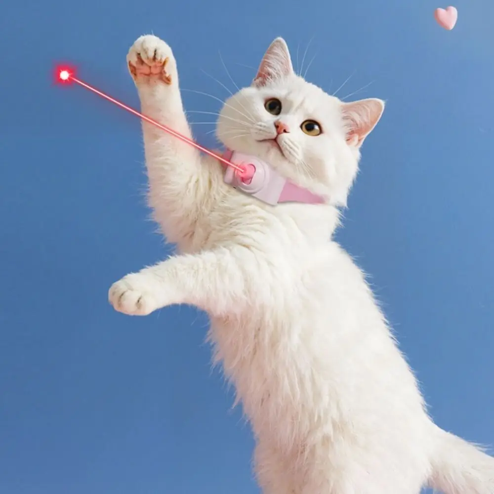 Coleira Laser Automática para Gatos LED Branca Recarregável USB - Imagem 6