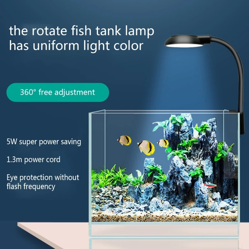 Luminária Clip-On para Aquário USB LED 360° Ajustável Anti-Reflexo - Imagem 3