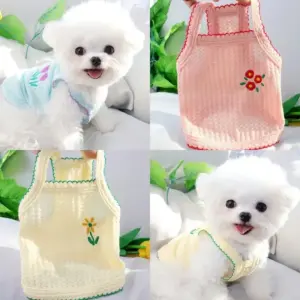 colete floral para cães e gatos