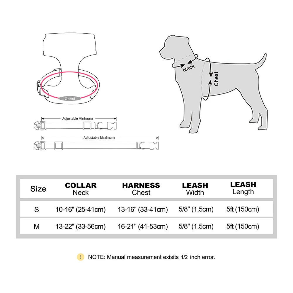 Conjunto Peitoral e Guia para Cães de Veludo e Tela com Ajuste - Imagem 6