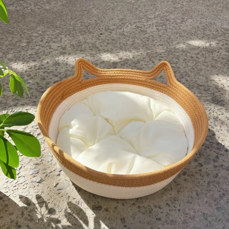 Cama para Gatos de Papel Trançado com Almofada Removível Lavável - Image 5