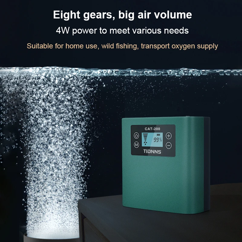 Bomba de Oxigênio para Aquário 7800mAh Recarregável USB com Display LCD - Image 6