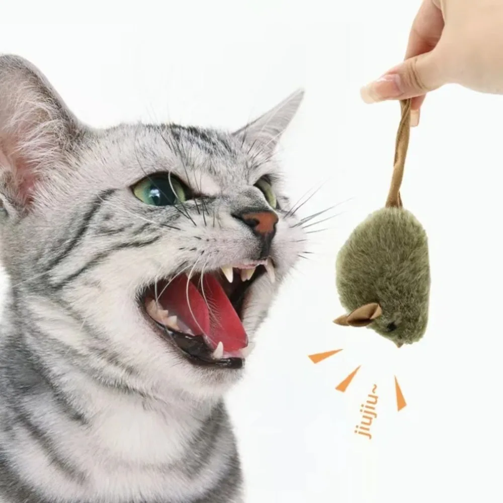 Brinquedo Interativo para Gatos Rato com Som e Pelúcia Realista - Imagem 4