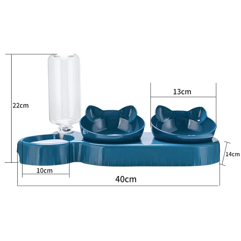 Comedouro Duplo para Gatos e Cães Pequenos com Dispensador de Água - Imagem 6