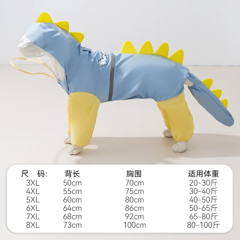 Capa de Chuva para Cães Grandes 3D Dinossauro com Quatro Pernas - Imagem 4
