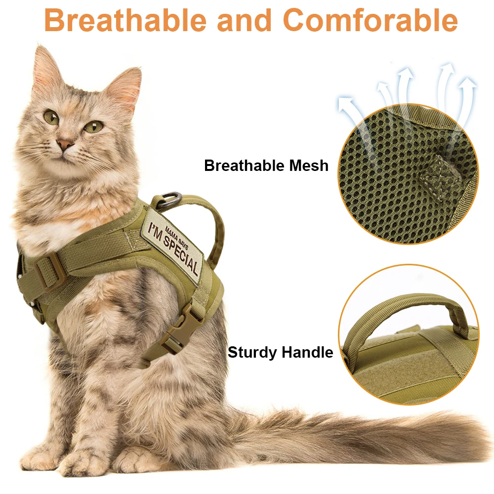 Colete Tático para Gatos e Cães Pequenos de Nylon Acolchoado - Image 4