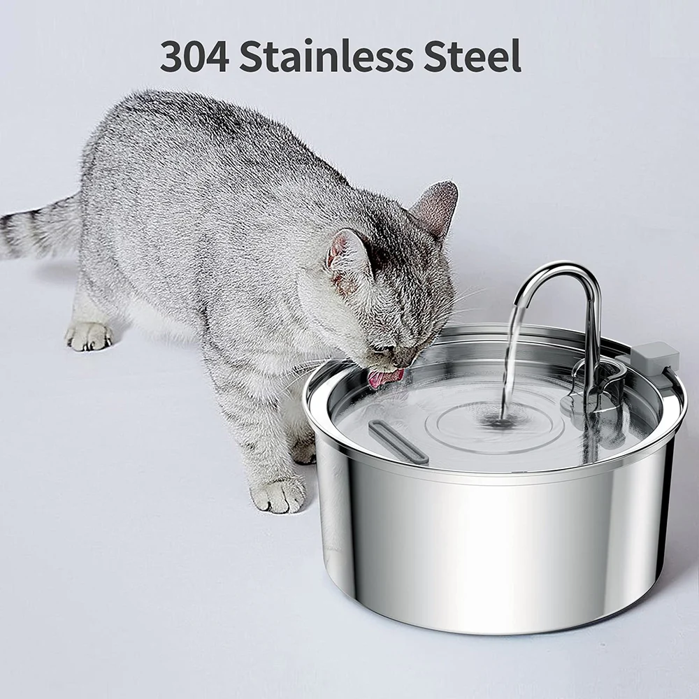 Fonte de Água Aço Inox 3 L para Cães e Gatos Ultra Silenciosa - Image 2