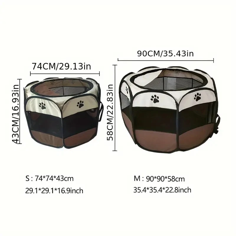 Cercado Octogonal para Gatos Tenda Dobrável de Tecido Oxford Impermeável - Imagem 4