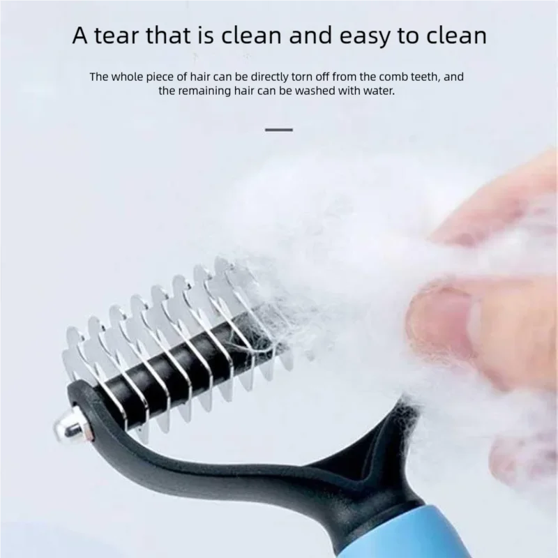 Escova Desembaraçadora para Pets Dupla Face de Aço Inoxidável - Imagem 5