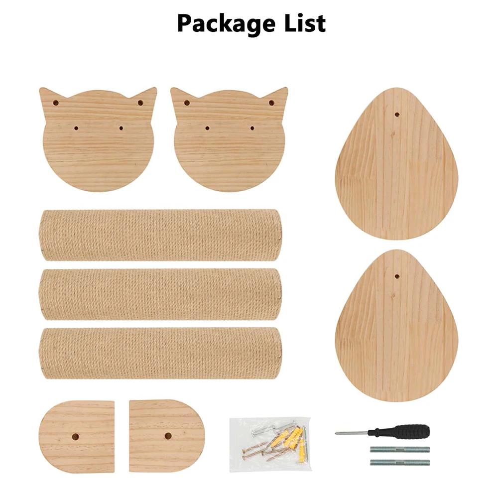 Arranhador de Sisal para Gatos com 2 Poleiros Montáveis na Parede - Image 5