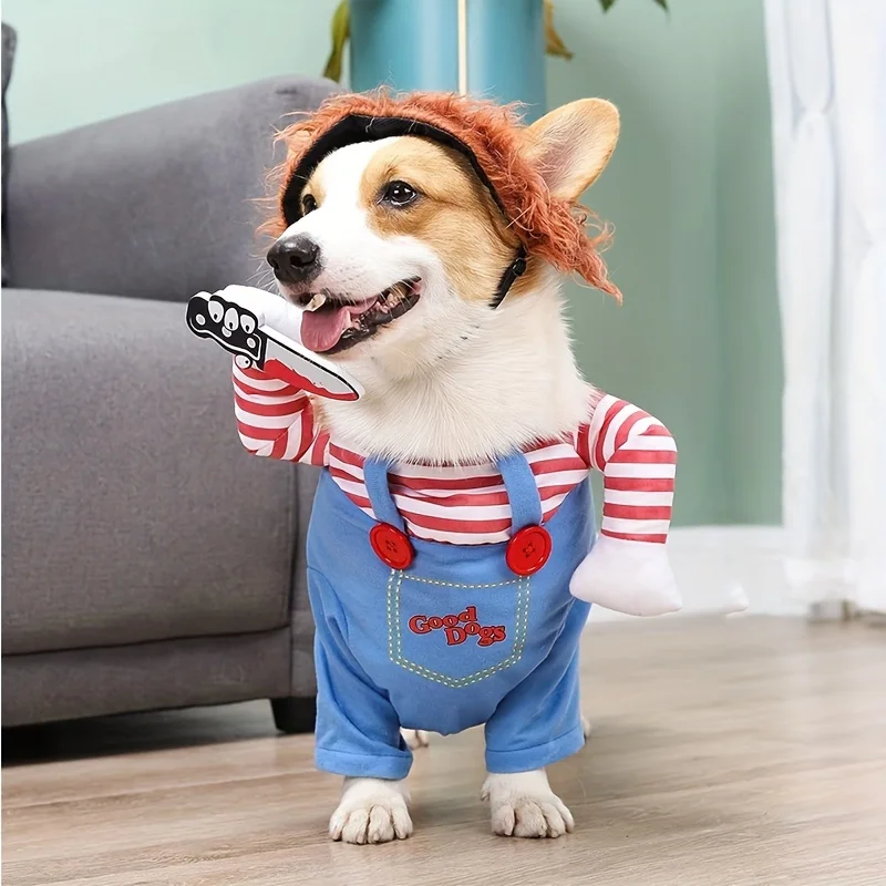 Roupa de Cosplay para Cães de Poliéster com Faca de Brinquedo - Image 4